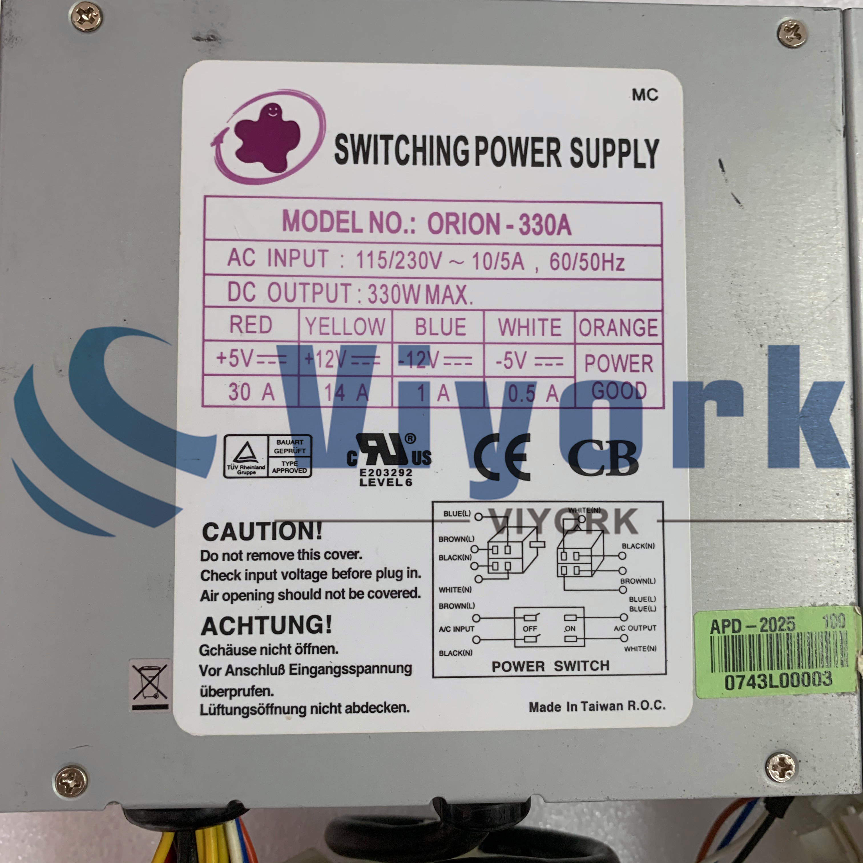 SWITCHING POWER SUPPLY ORION-330A