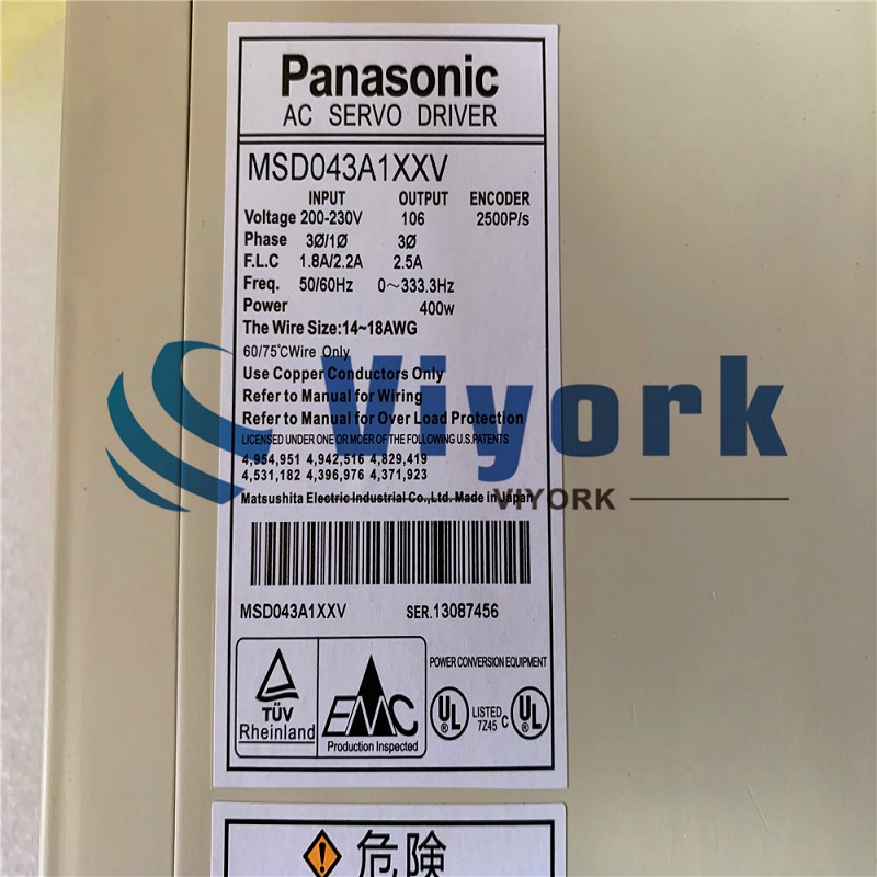 Panasonic Servo Drive MSD043A1XXV