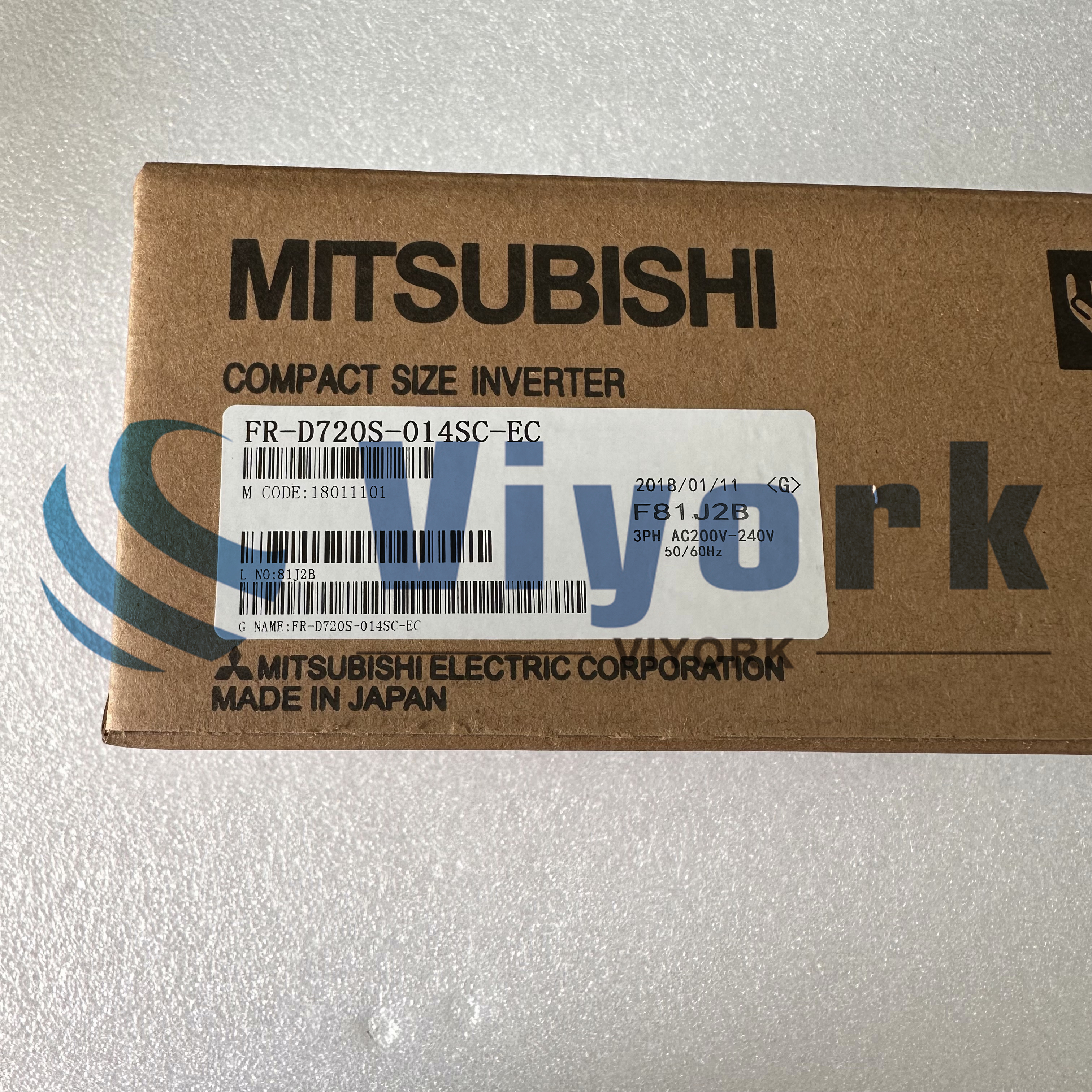 Mitsubishi FR-D720S-014SC-EC DRIVE INVERTER INPUT 1 PHASE 200-240VAC 50/60HZ NEW