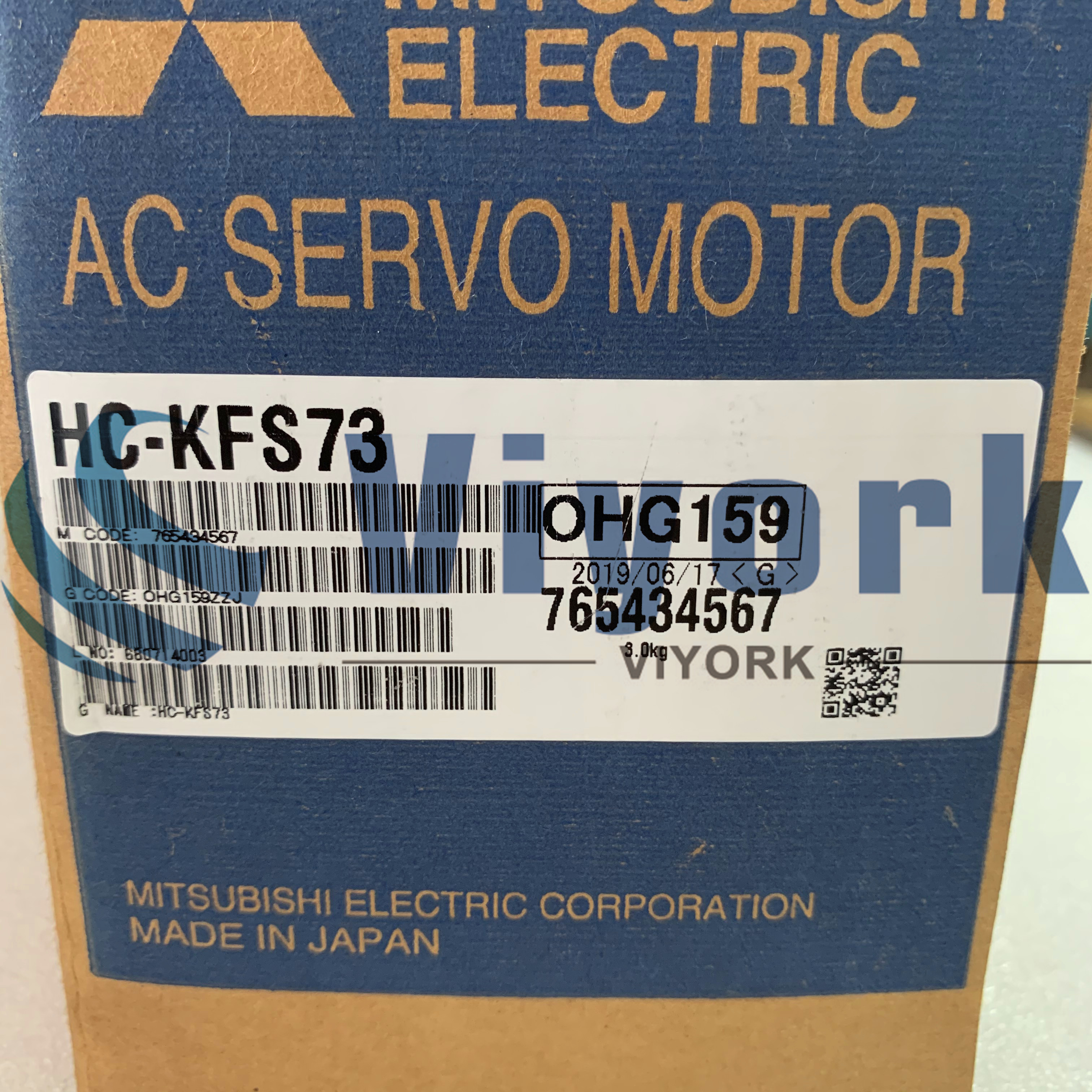 Mitsubishi HC-KFS73 AC SERVO MOTOR 5.6AMP 750W 103V NEW