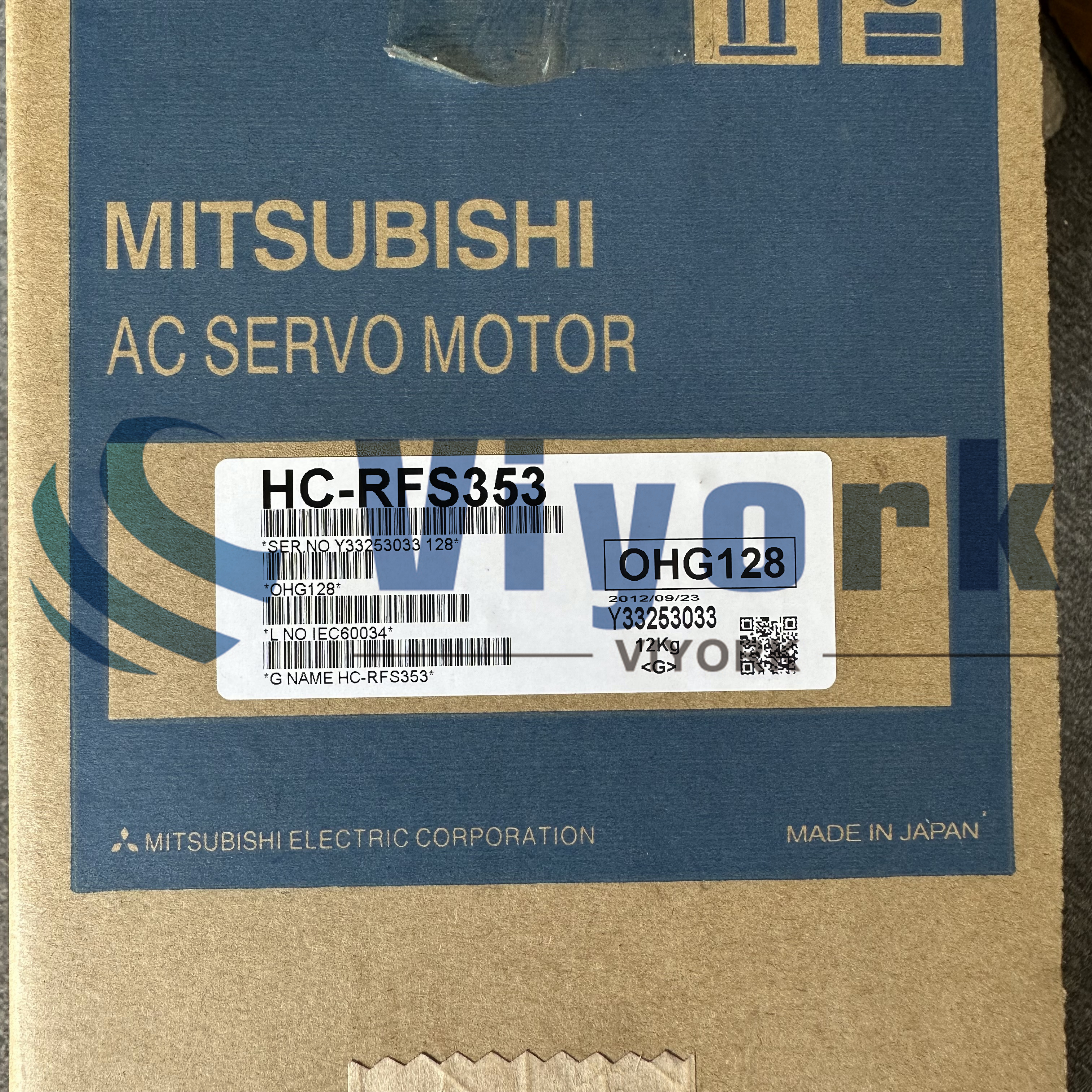 Mitsubishi HC-RFS353 AC SERVO MOTOR 3.5KW 3000RPM 23AMP 113VAC NEW