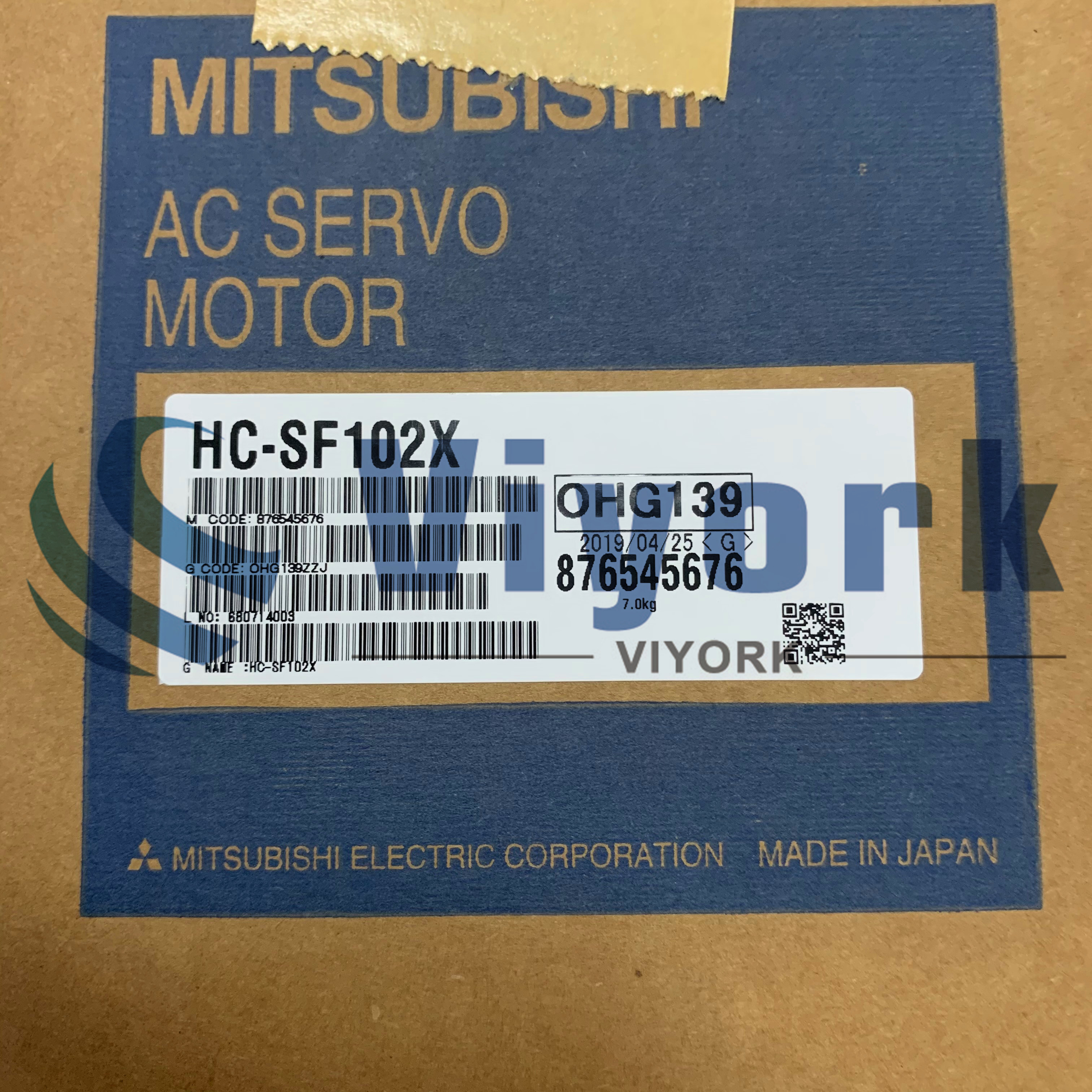 Mitsubishi HC-SF102X AC SERVO MOTOR 3AC 6AMP 123V 2000R/MIN NEW