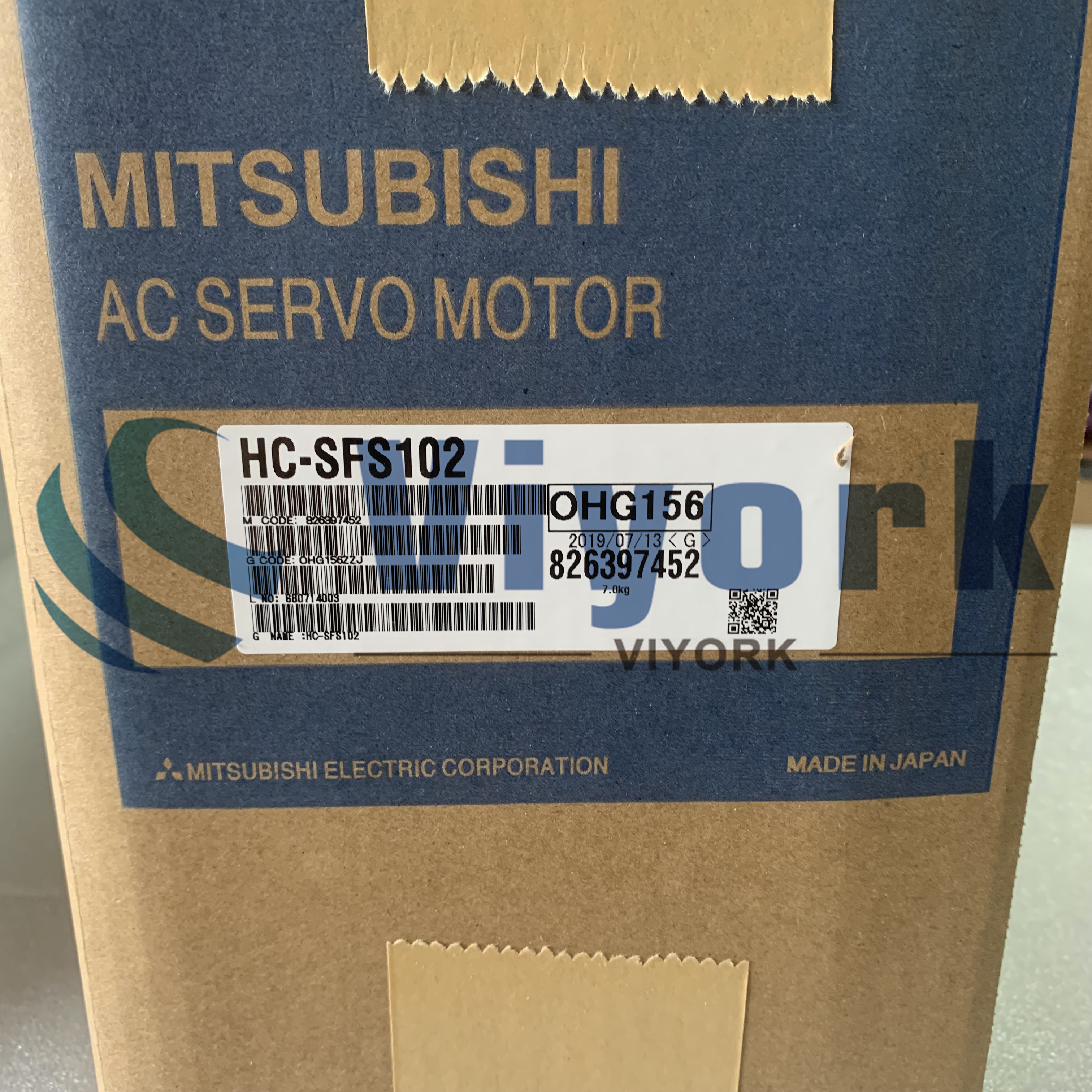 Mitsubishi HC-SFS102 AC SERVO MOTOR 123V 6.0A 1KW 2000R/MIN NEW