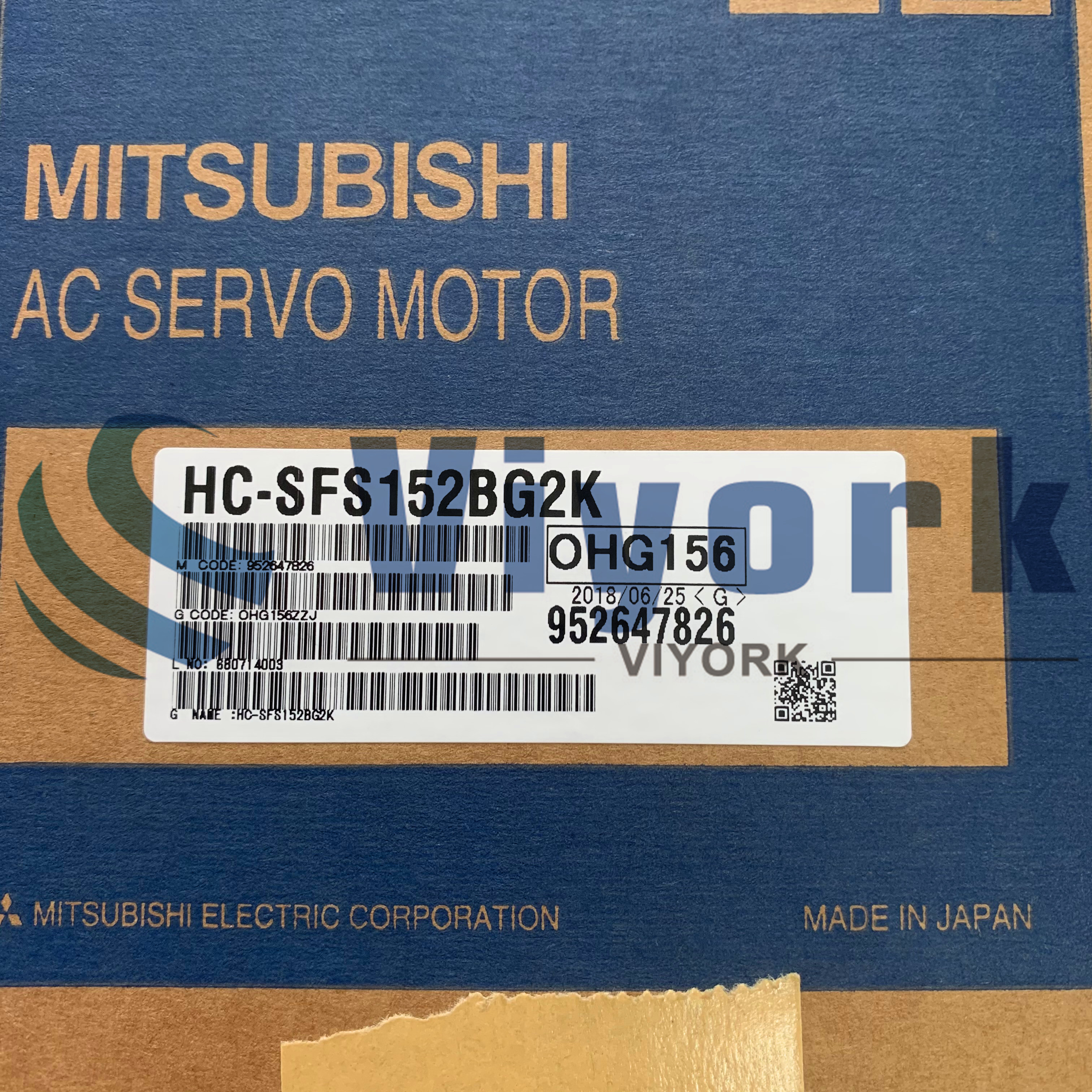 Mitsubishi HC-SFS152BG2K AC SERVO MOTOR 3AC 122V 9.0AMP 1.5KW 2000RPM NEW