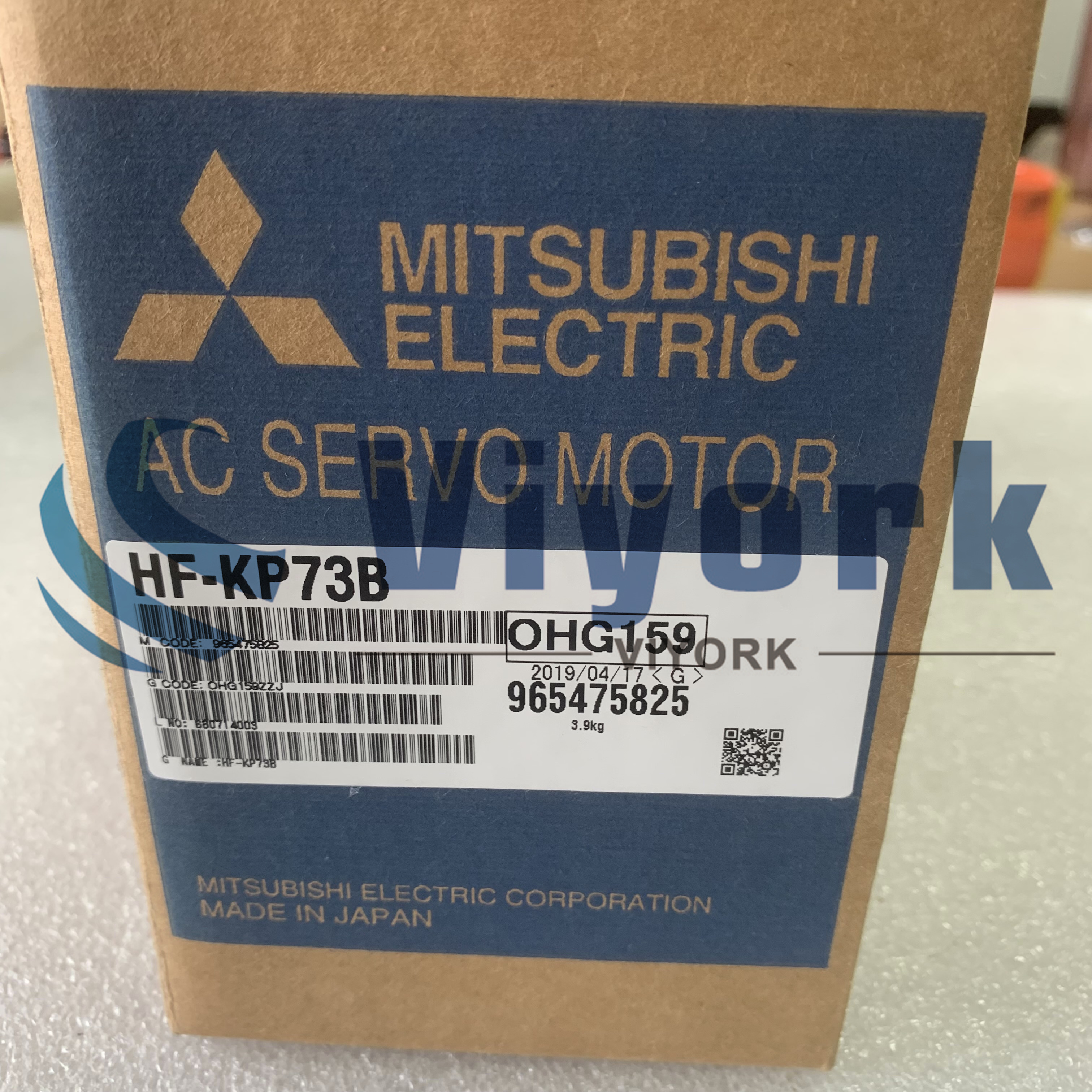 Mitsubishi HF-KP73B AC SERVO MOTOR 750W 3000RPM W/EM BRAKE STRAIGHT SHAFT NEW
