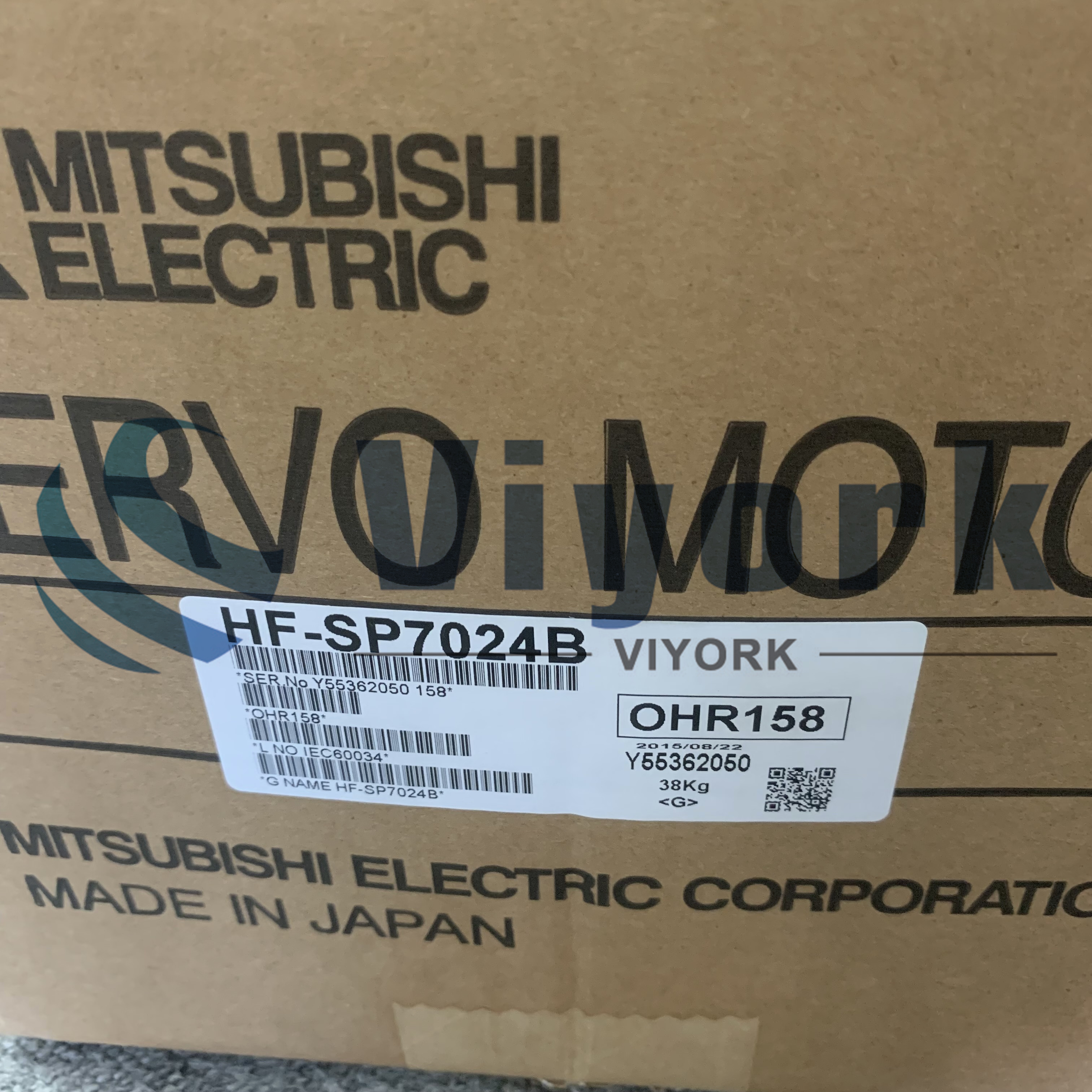 Mitsubishi HF-SP7024B AC SERVO MOTOR HF SERIES 7KW 2000RPM 380-480VAC NEW