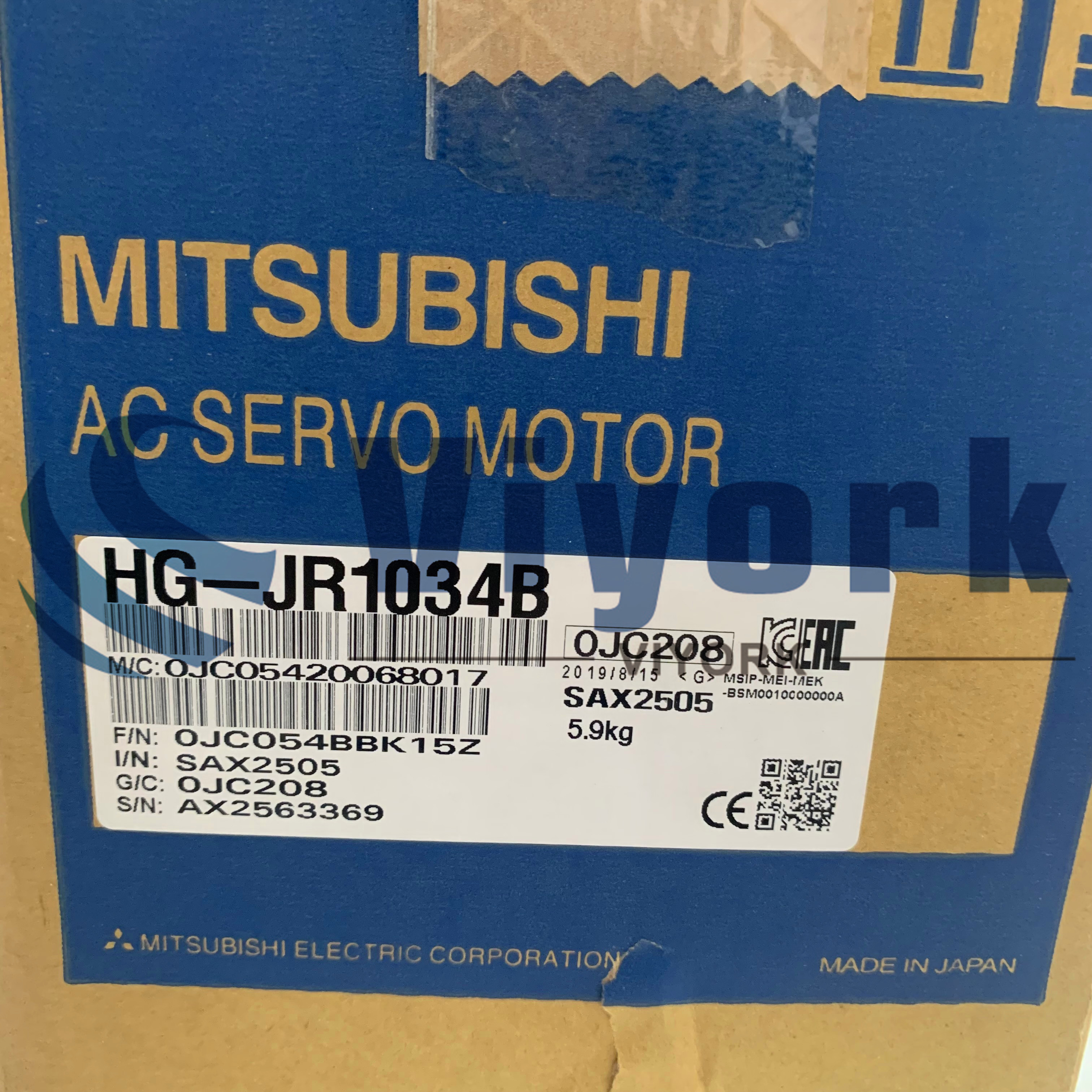 Mitsubishi HG-JR1034B AC SERVO MOTOR 400V SRVMTR 1KW BRK NEW