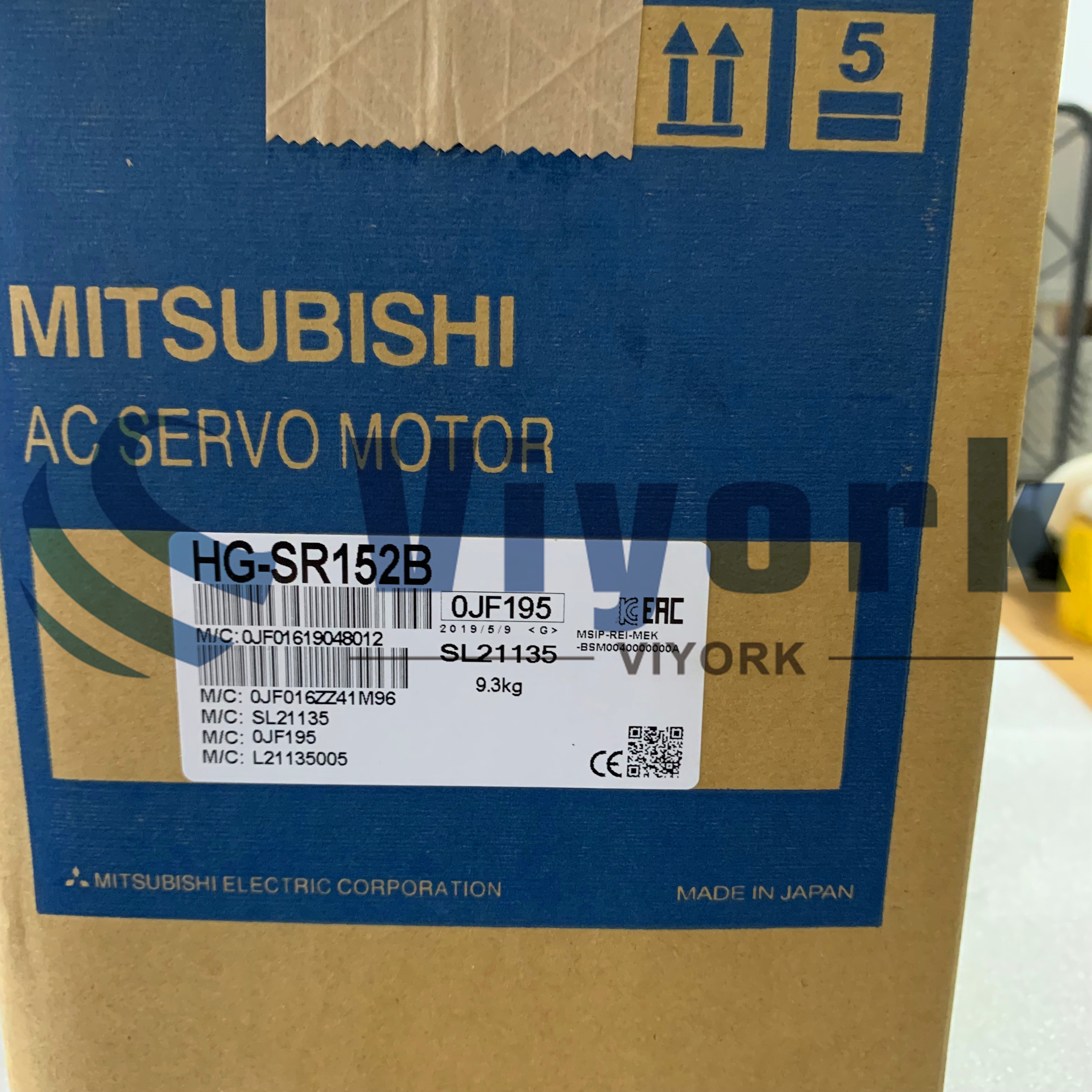 Mitsubishi HG-SR152B AC SERVO MOTOR 1.5KW 7.2NM 200VAC 9.4AM BRAKE 2000RPM NEW