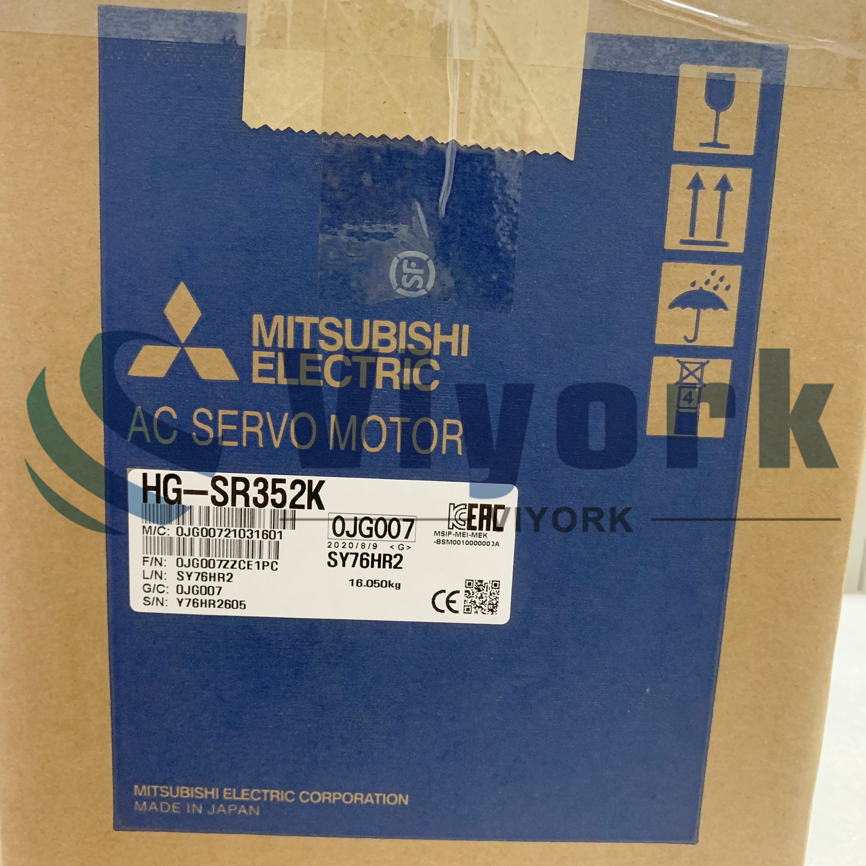 Mitsubishi HG-SR352K AC SERVO MOTOR 3.5KW 2K RPM W/KEY NEW
