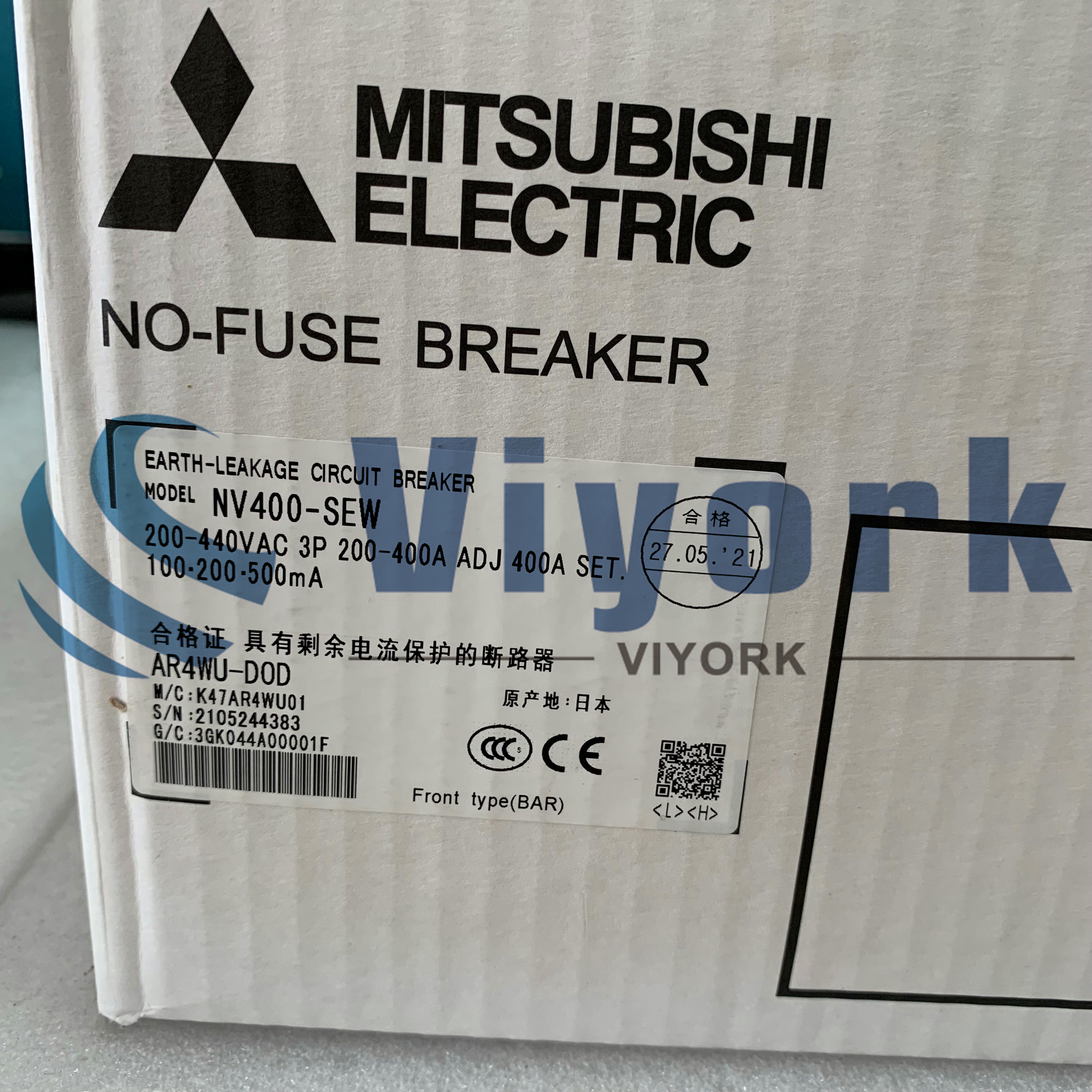 Mitsubishi NV400-SEW 3P 200-440V EARTH LEAKAGE BREAKER 30MA NEW