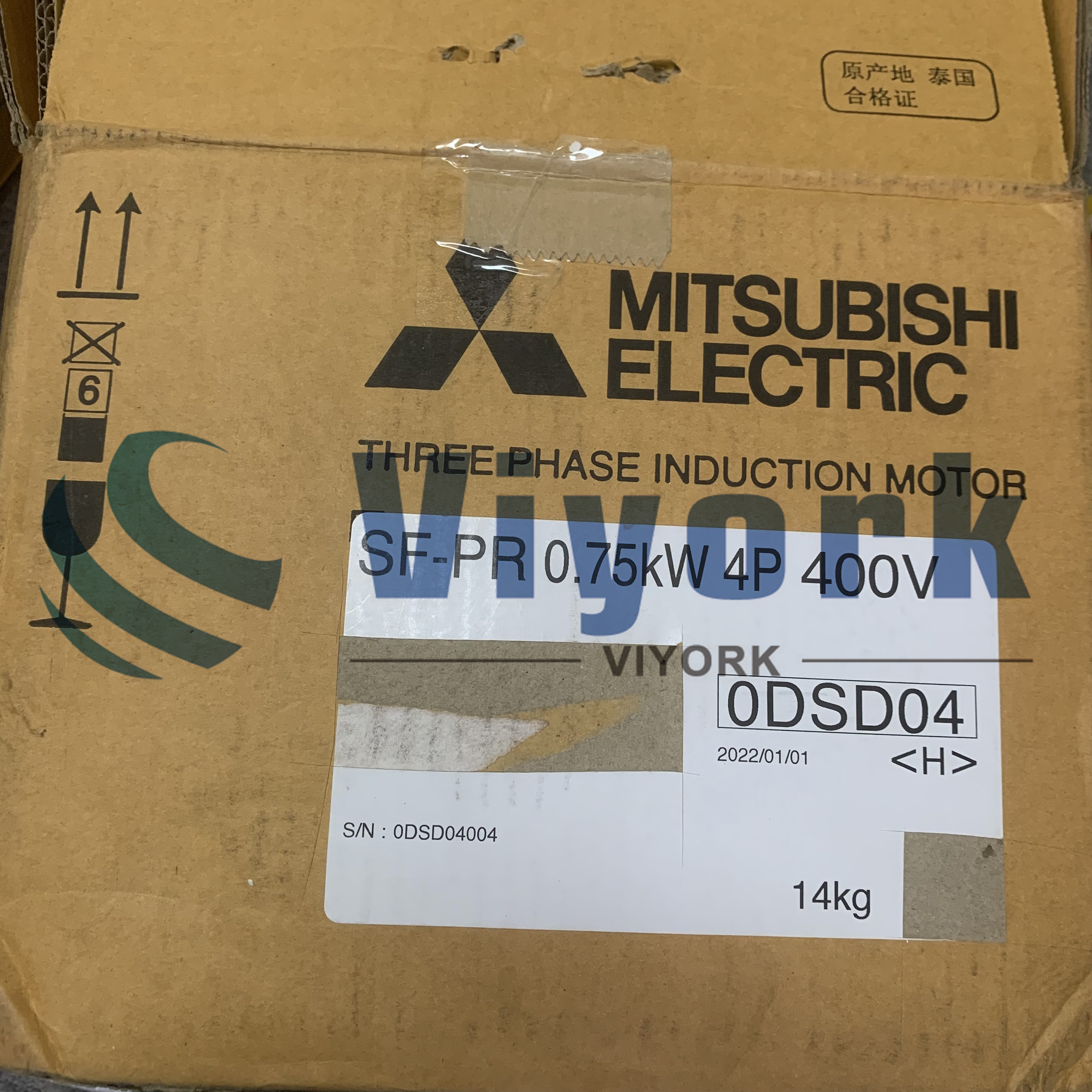 Mitsubishi SF-PR 0.75KW 4P AC220V 60HZ MOTOR NEW