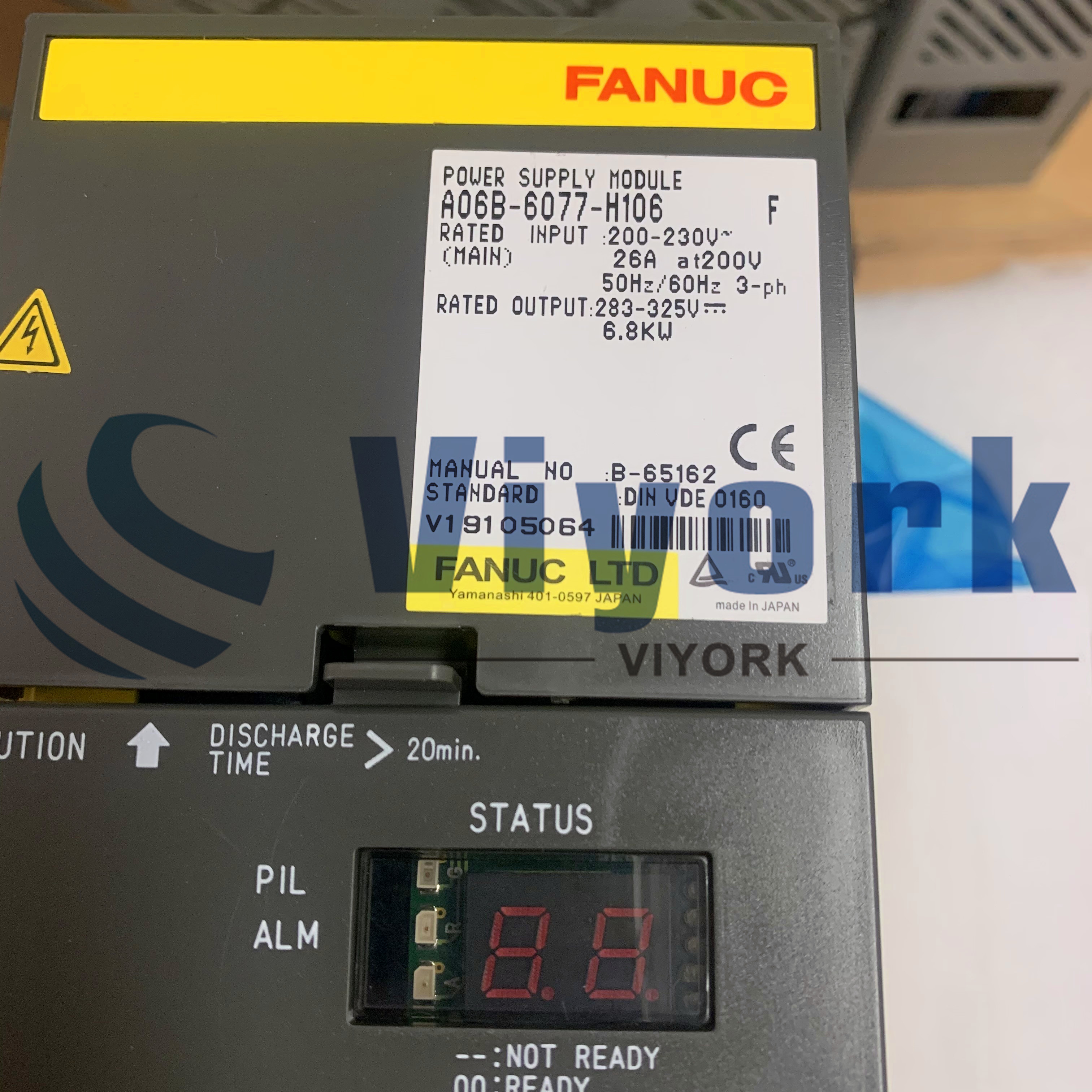 Fanuc A06B-6077-H106 SERVO CONVERTER ALPHA POWER SUPPLY 26A 6.8KW 200VAC CNC NEW
