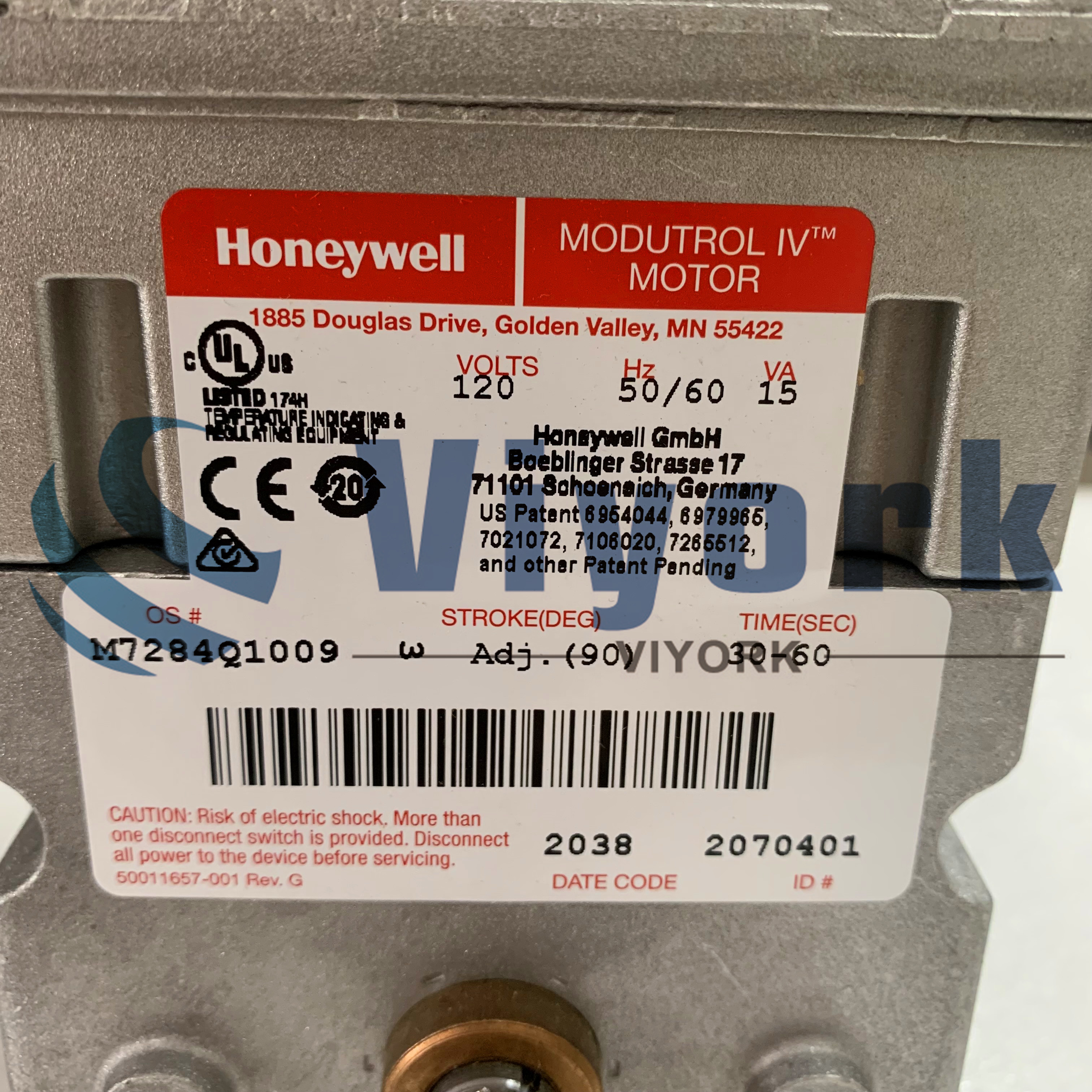 Honeywell M7284Q1009 MODUTROL IV MOTOR 4/20MA 120V 50/60HZ 15VA NEW
