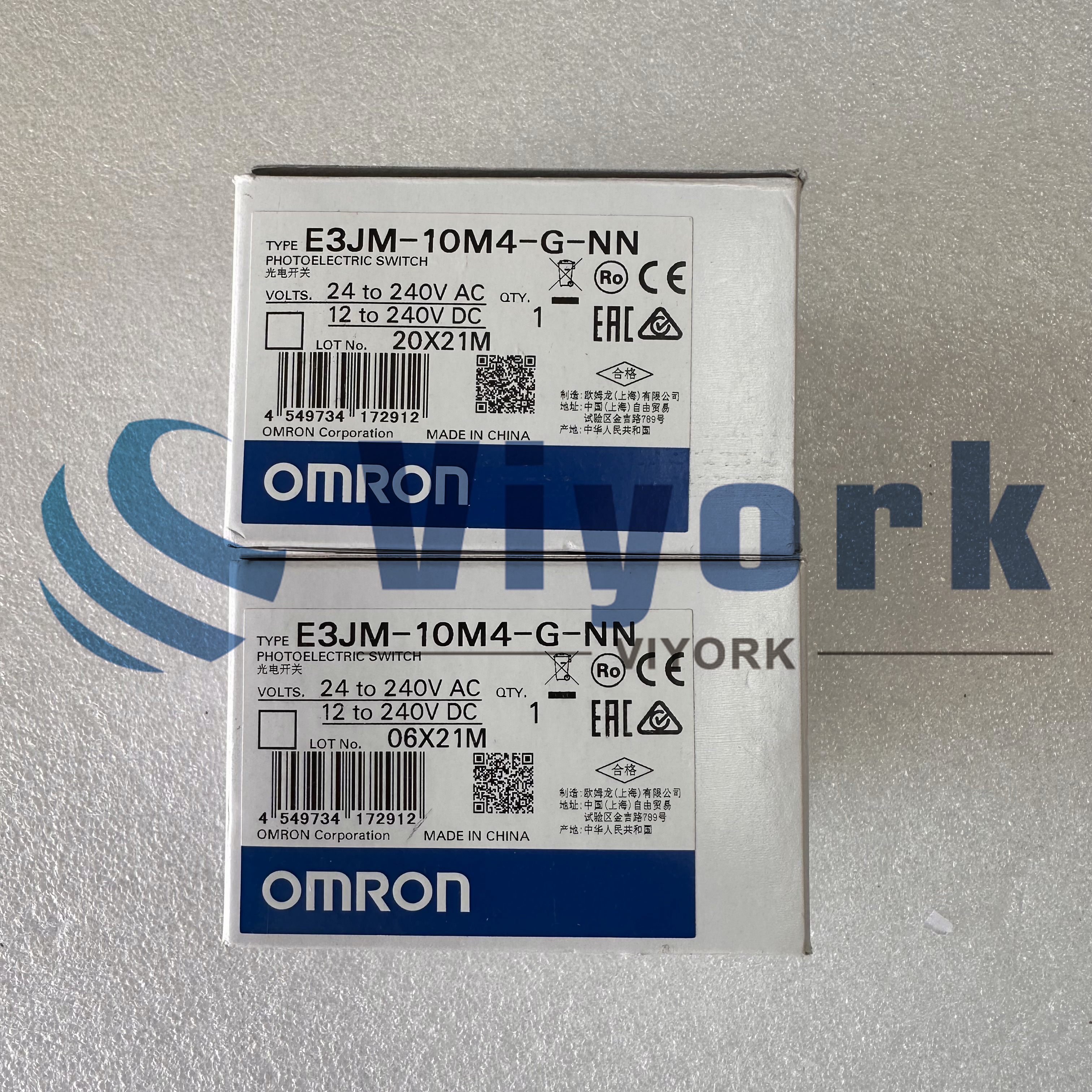 Omron E3JM-10M4-G-NN PHOTOELECTRIC SWITCH THROUGH-BEAM SENSOR 24-240VAC NEW