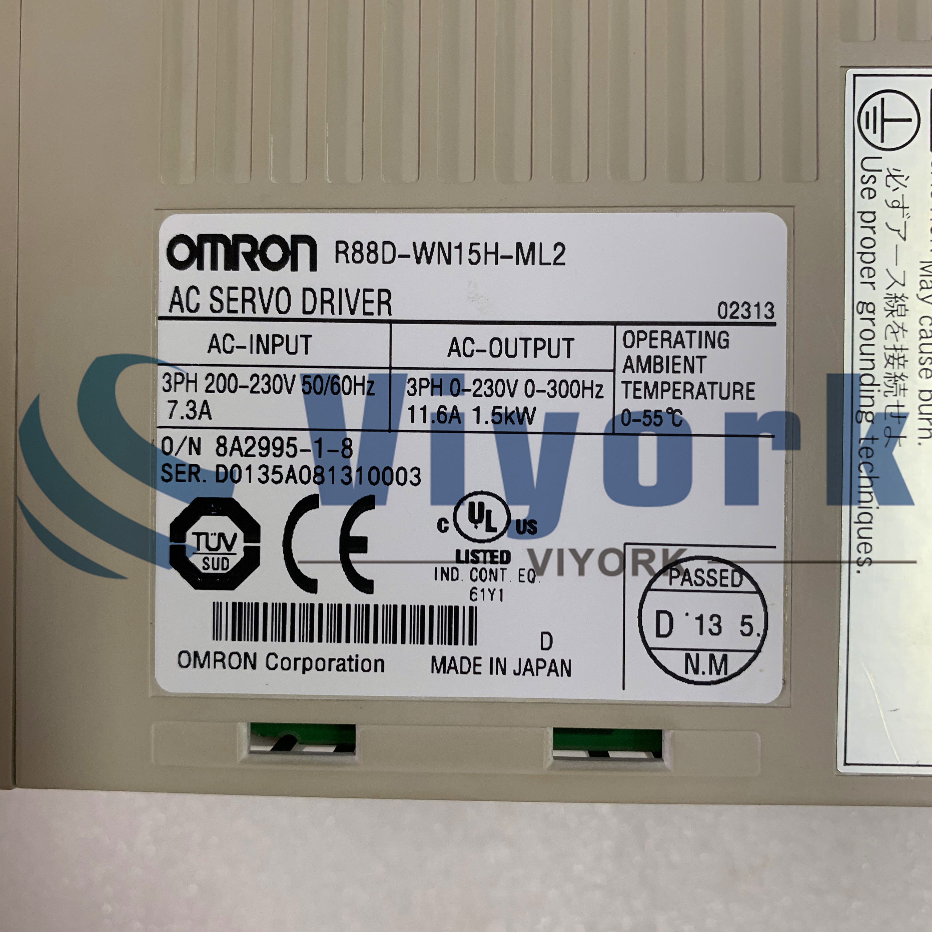 OMRON R88D-WN15H-ML2 SERVO DRIVE 200V 3PH 1.5KW ML2 NEW