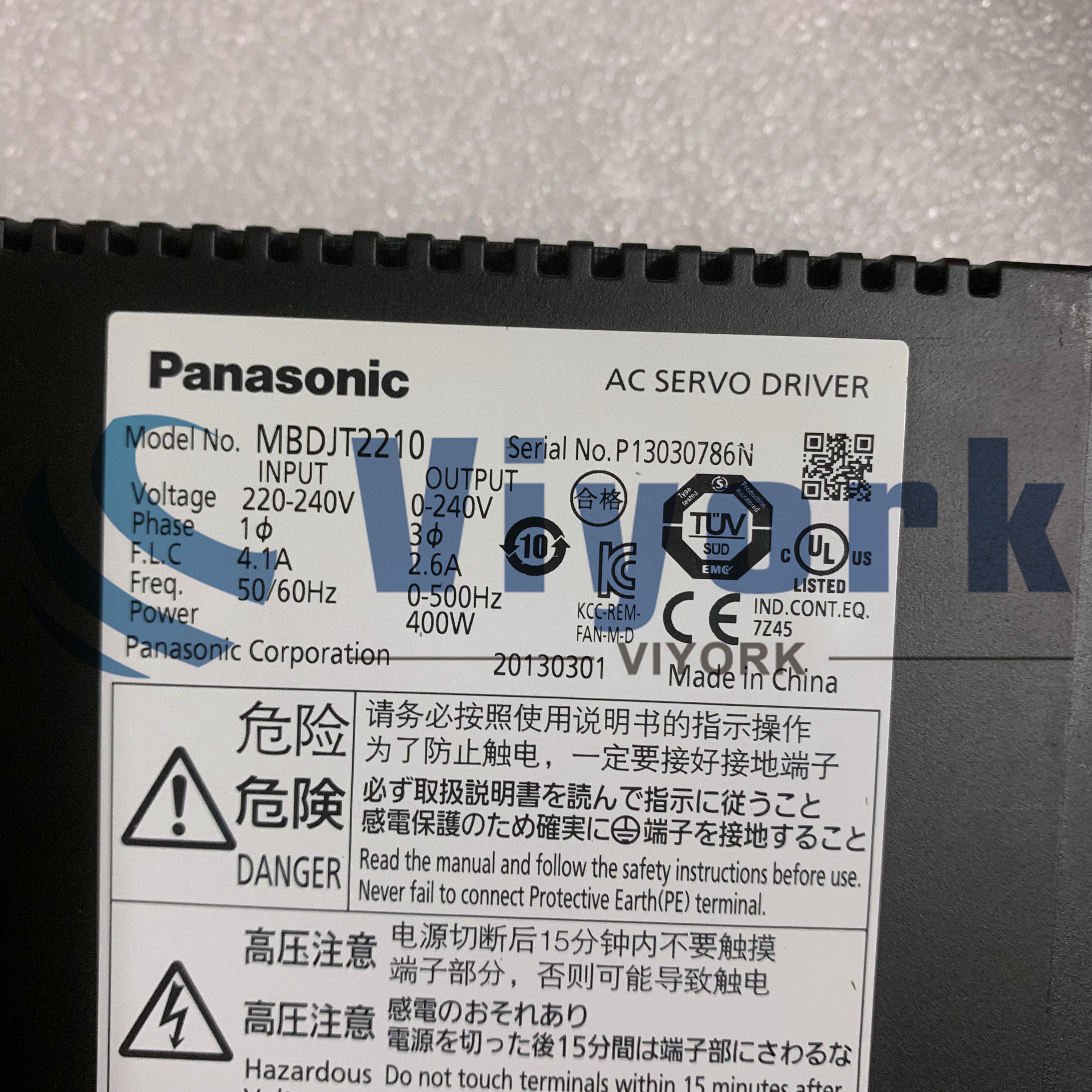 Panasonic MBDJT2210 SERVO DRIVE 15AMP 240VAC B-FRAME NEW