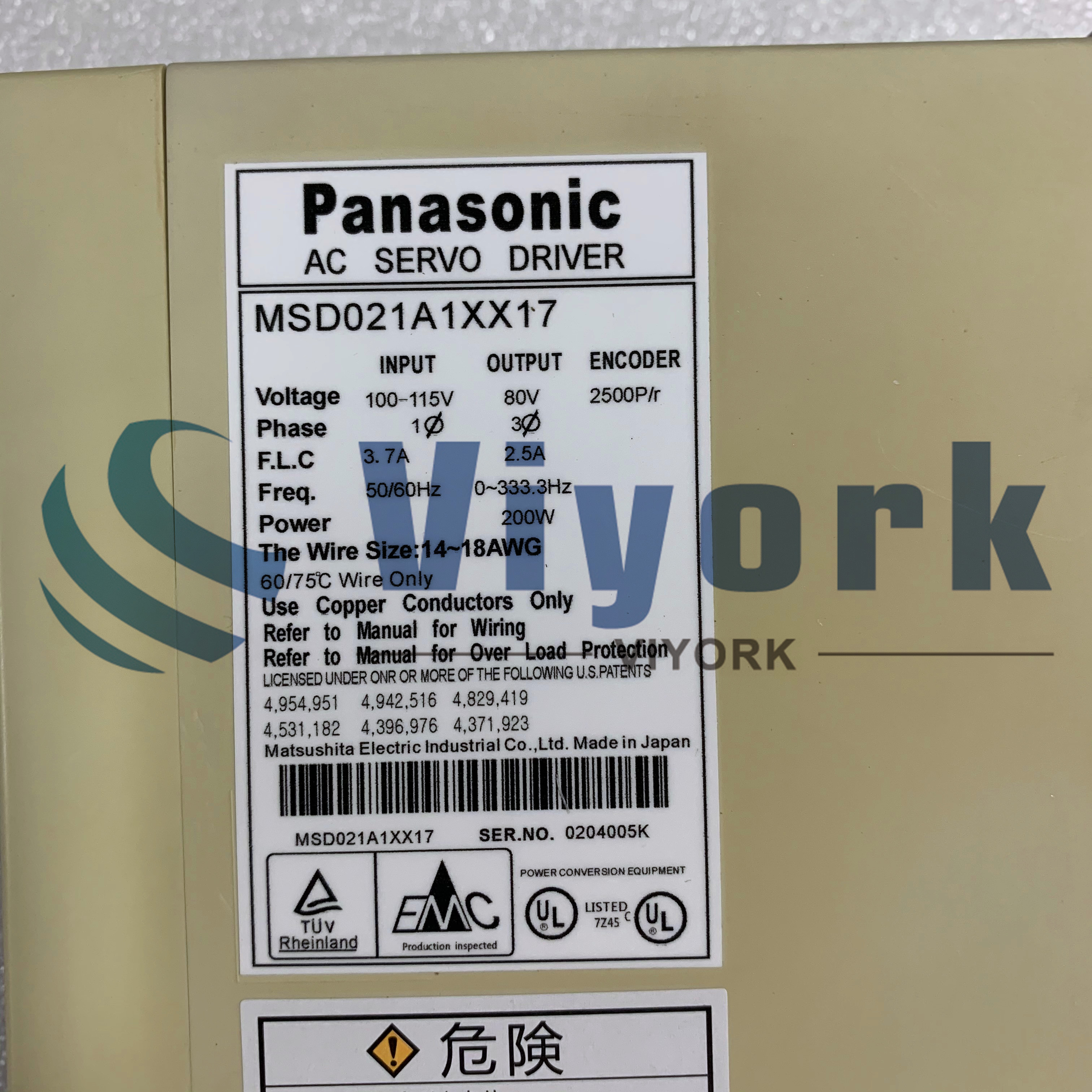 Panasonic MSD021A1XX17 SREVO DRIVE NEW