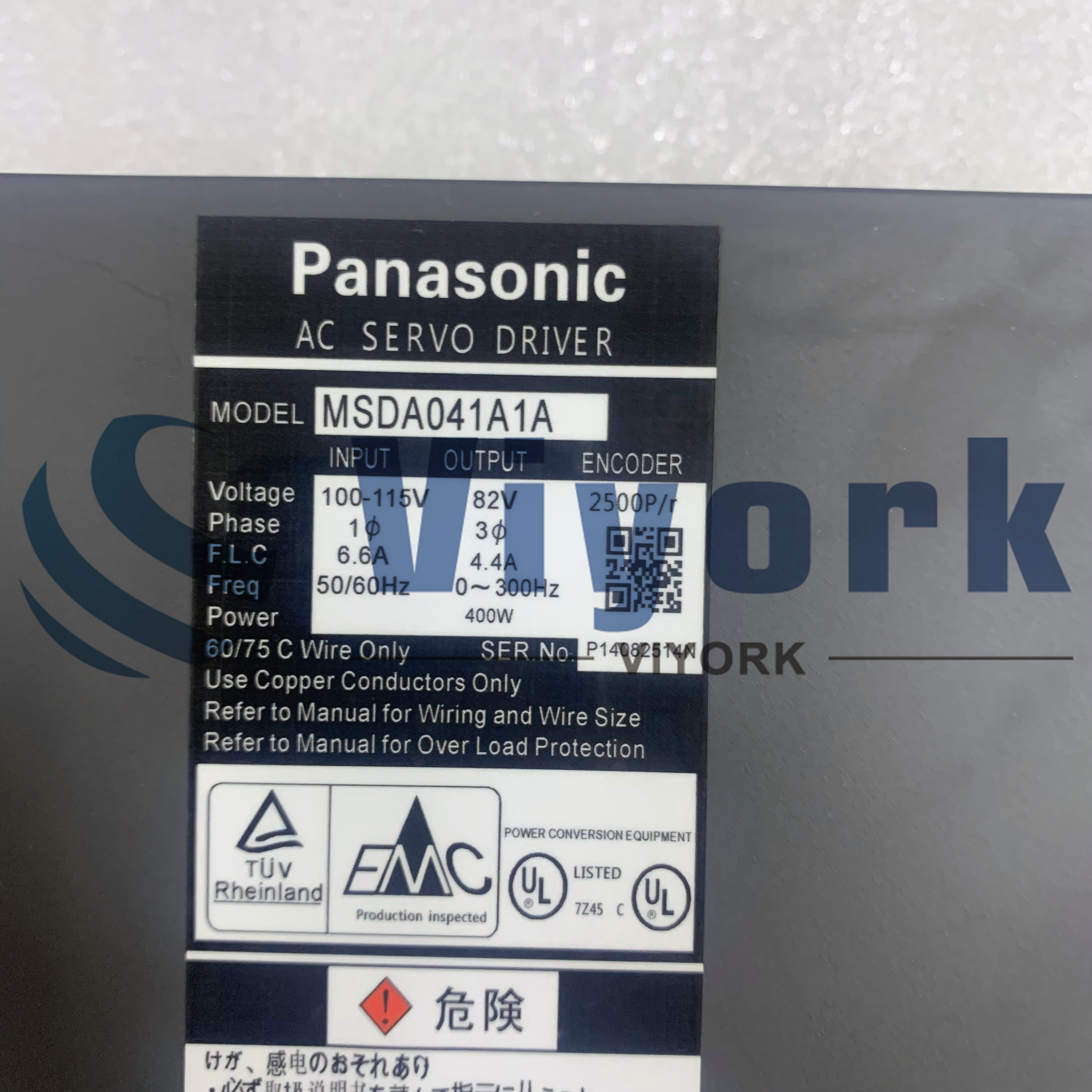 Panasonic MSDA041A1A  AC SERVO DRIVE 400W WITHOUT BRAKE STRAIGHT SHAFT NEW
