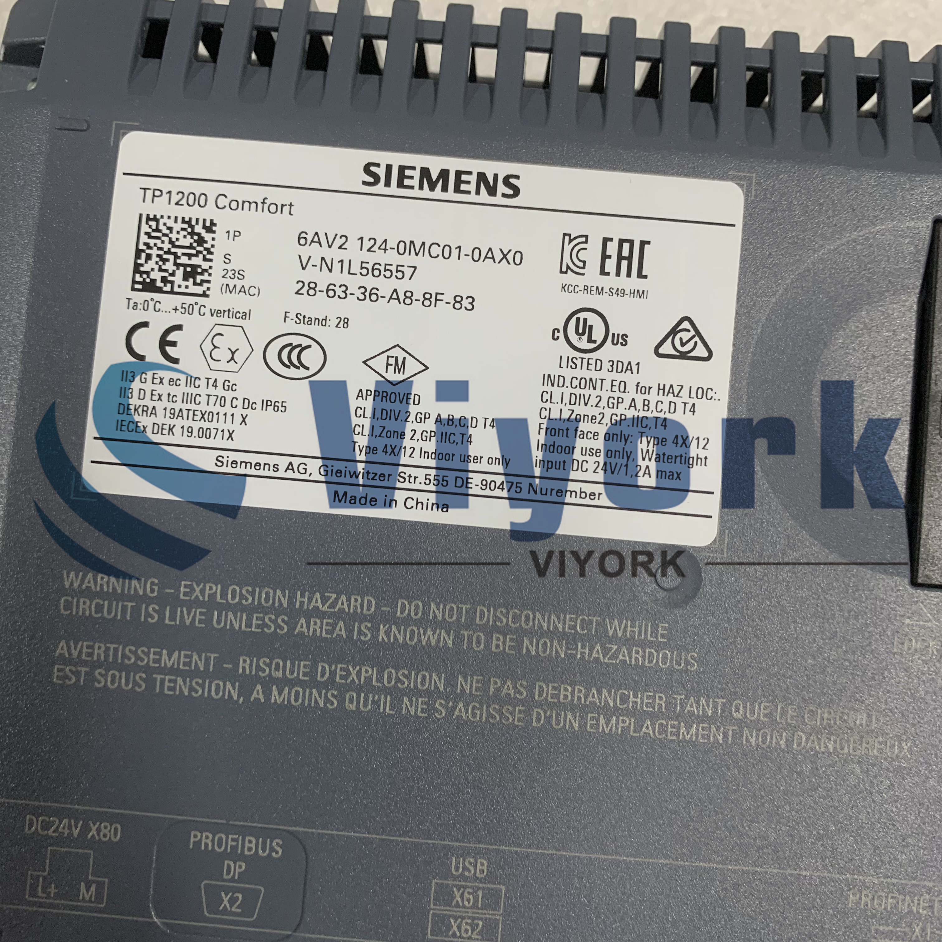 Siemens 6AV2124-0MC01-0AX0 OPERATOR INTERFACE TP1200 COMFORT COMFORT PANEL NEW