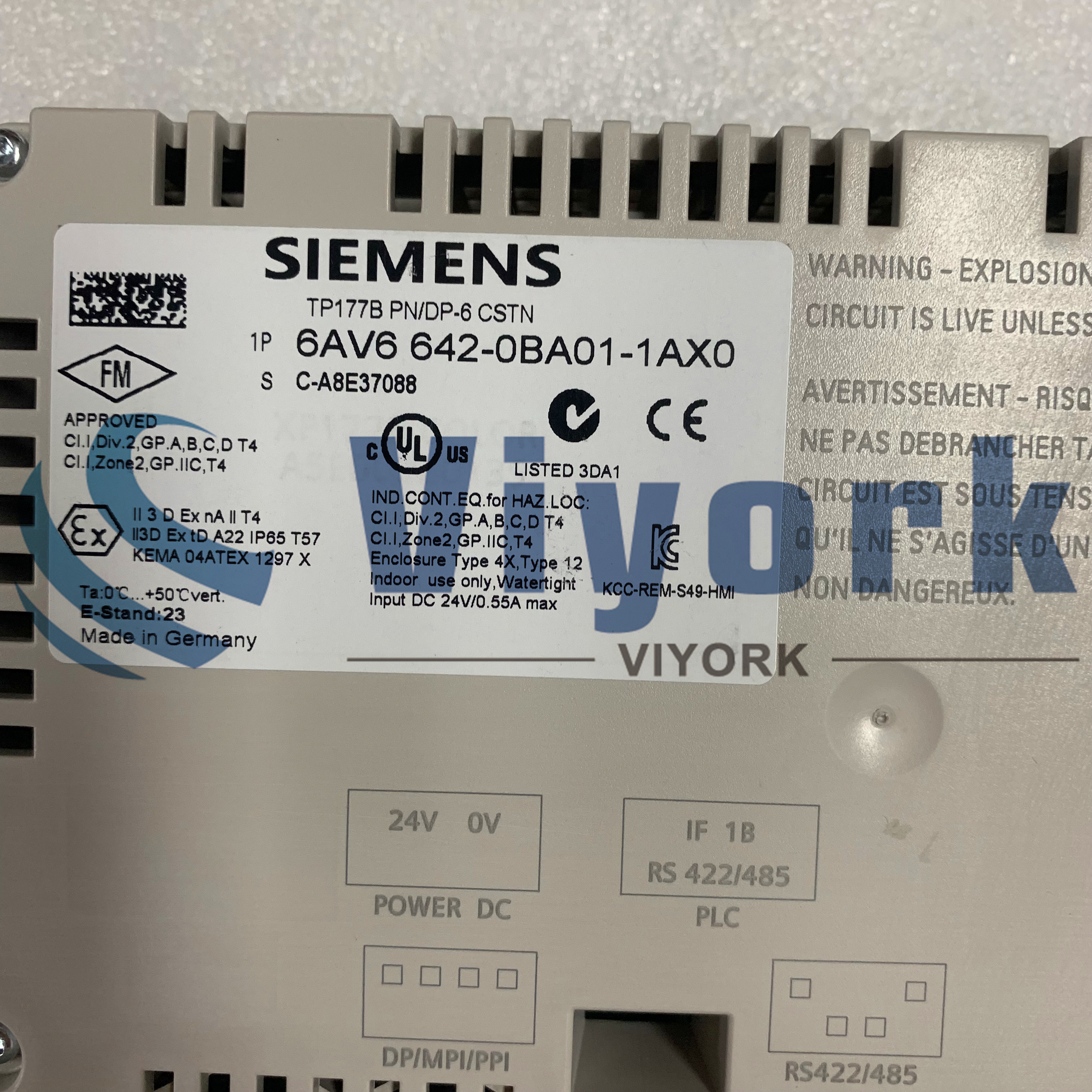 Siemens 6AV6642-0BA01-1AX0 5.7 INCH SCREEN DIAGONAL 256 NUMBER OF COLORS NEW