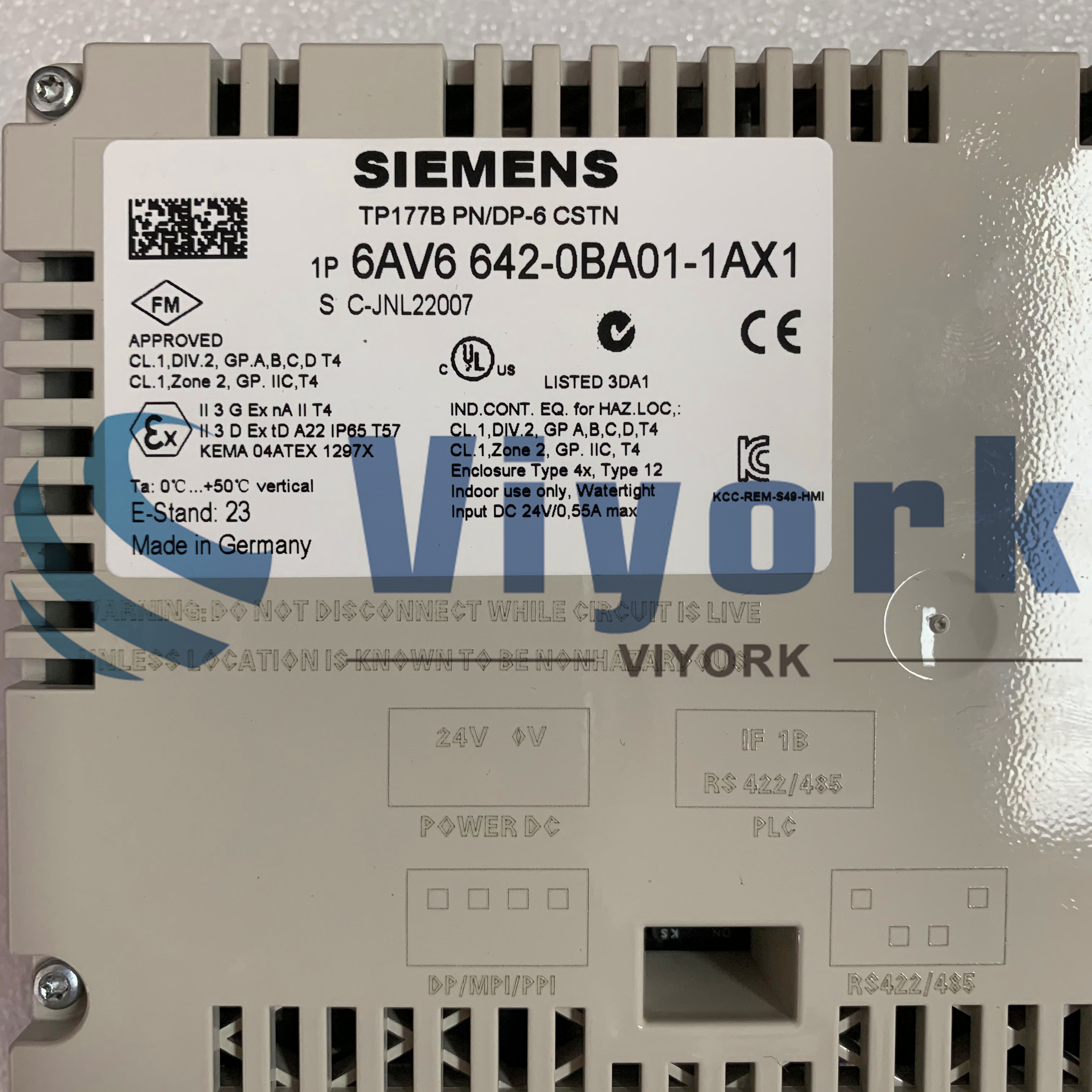 Siemens 6AV6642-0BA01-1AX1 OPERATOR INTERFACE 24VDC 6INCH TOUCHSCREEN NEW