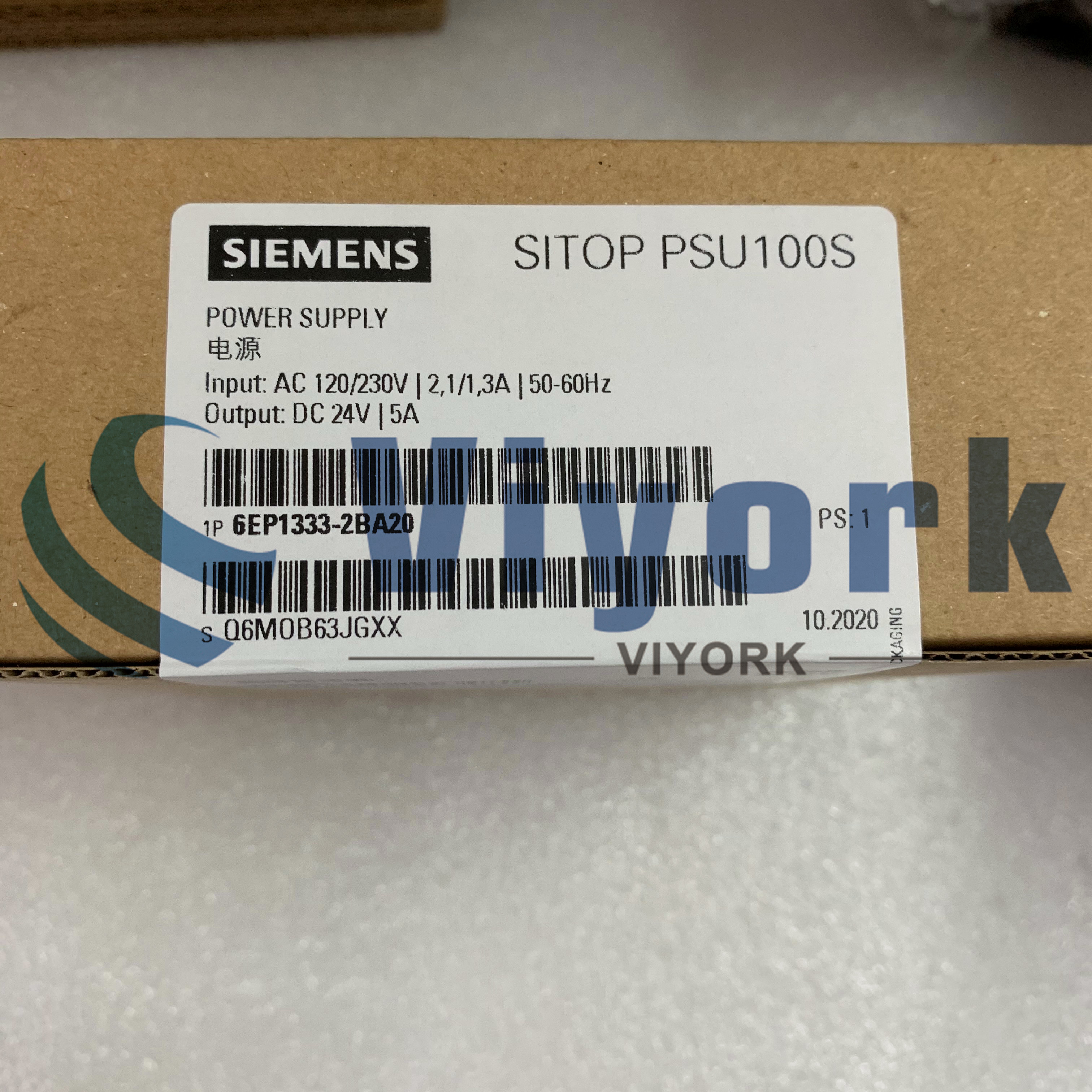 Siemens 6EP1333-2BA20 SITOP PSU100S 24 V/5 A STABILIZED POWER SUPPLY NEW