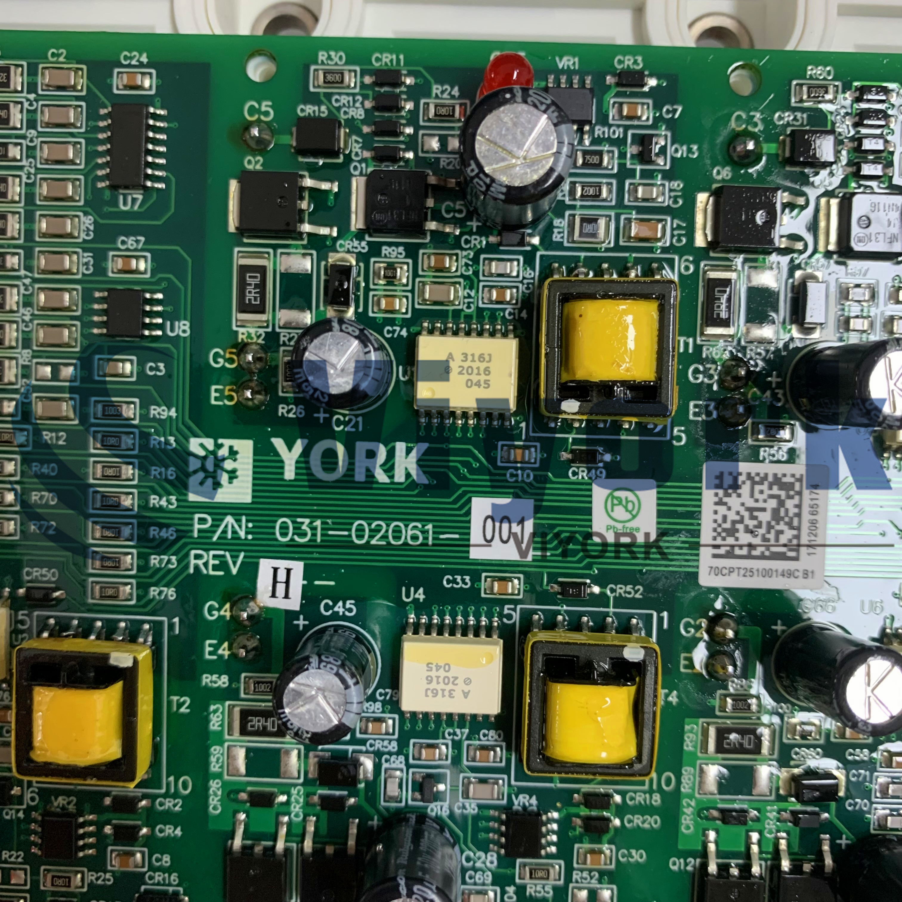 YORK 031-02061-001 PC BOARD CONTROL MODULE SCREW TERMINALS STATUS LEDS