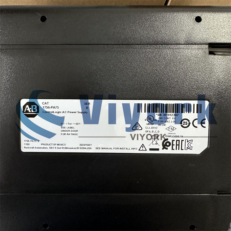 ALLEN BRADLEY 1756-PA75 POWER SUPPLY CONTROLLOGIX NEW